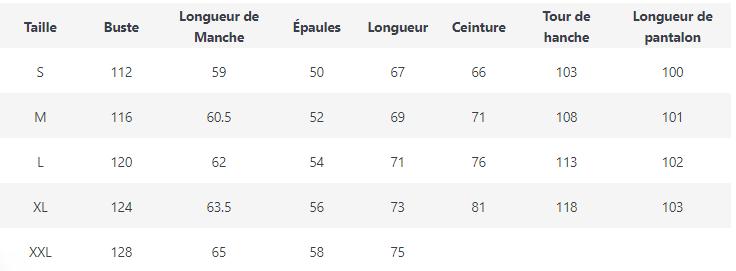 Guide de taille