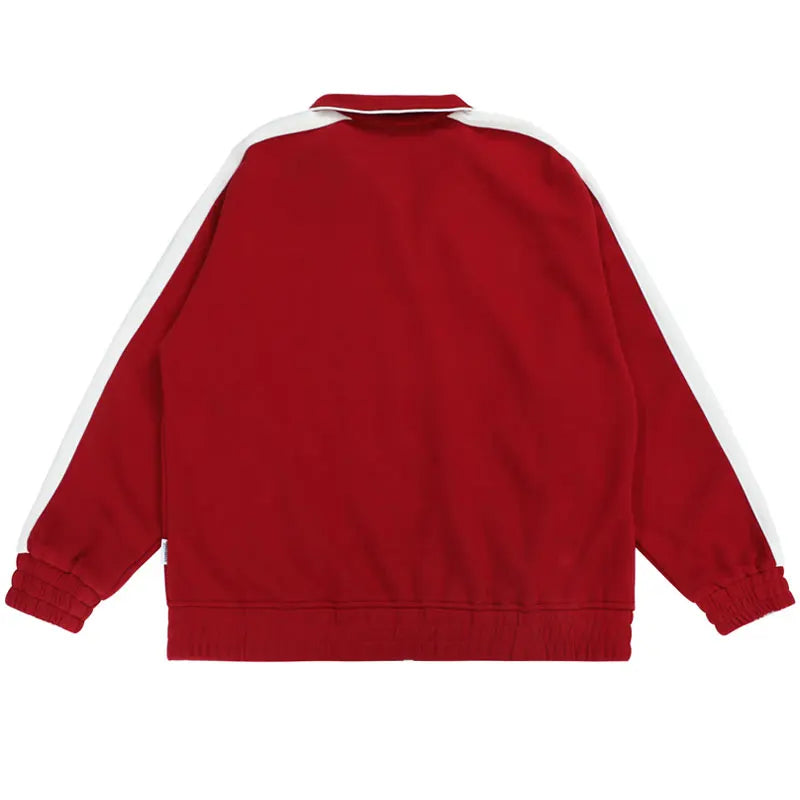 veste full zip y2k vintage rouge